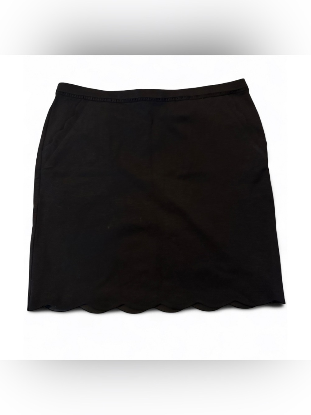 Black Scalloped Hem Women's Skirt